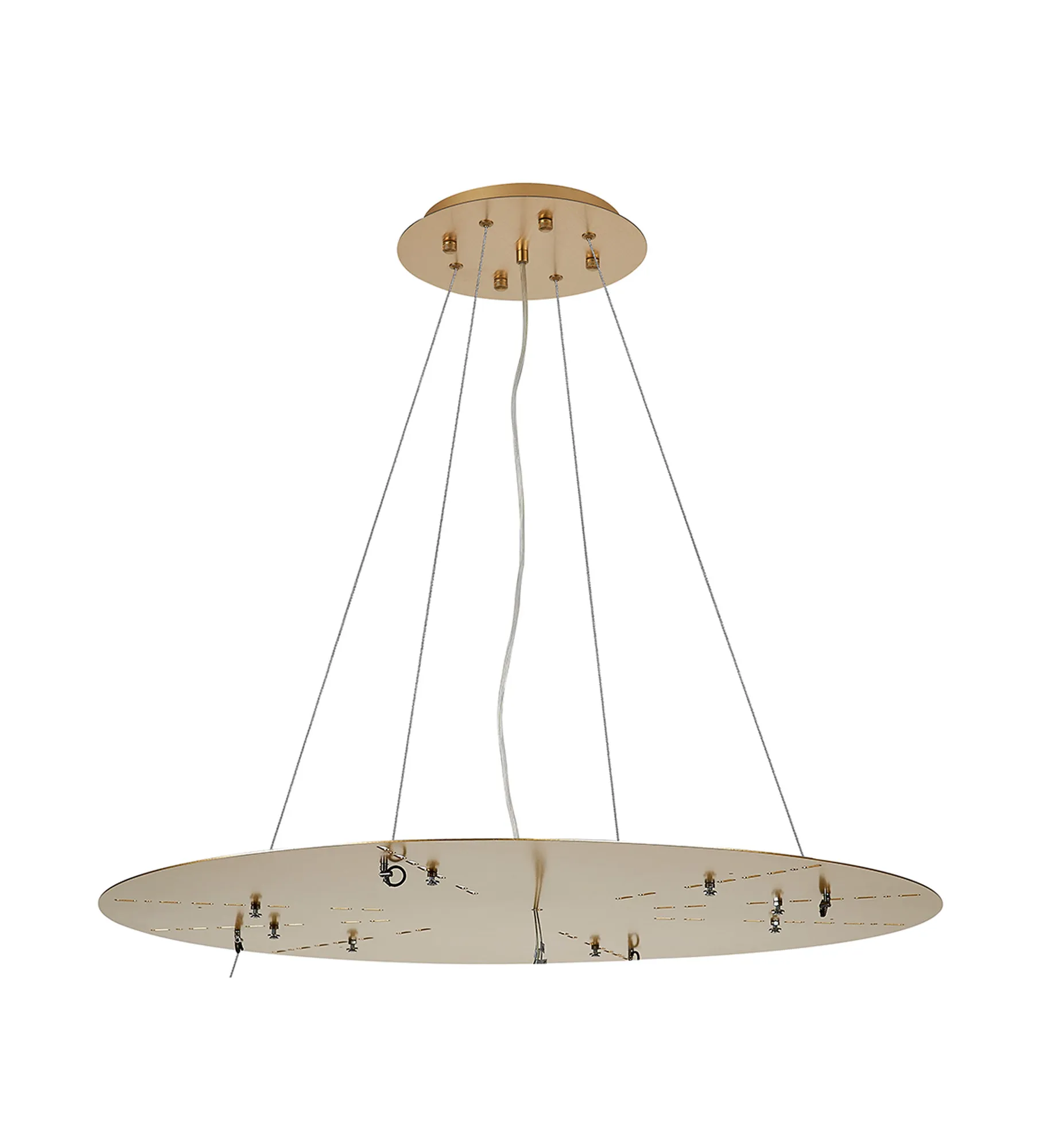 D0929BR  Lowan 79cm, 3m Brass/Painted Brass, Suspension Plate c/w Power Cable To Lower Flush Fittings, Max Load 20kg (ONLY TESTED FOR OUR PRODUCTS)